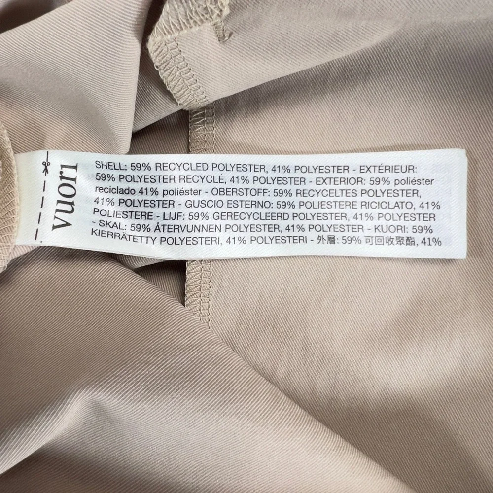 Vuori Cascade Pant Mens 38 Khaki Tan Technical Chino V427 Stretch Trousers
